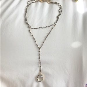 Gold Beaded Drop Necklace Choker